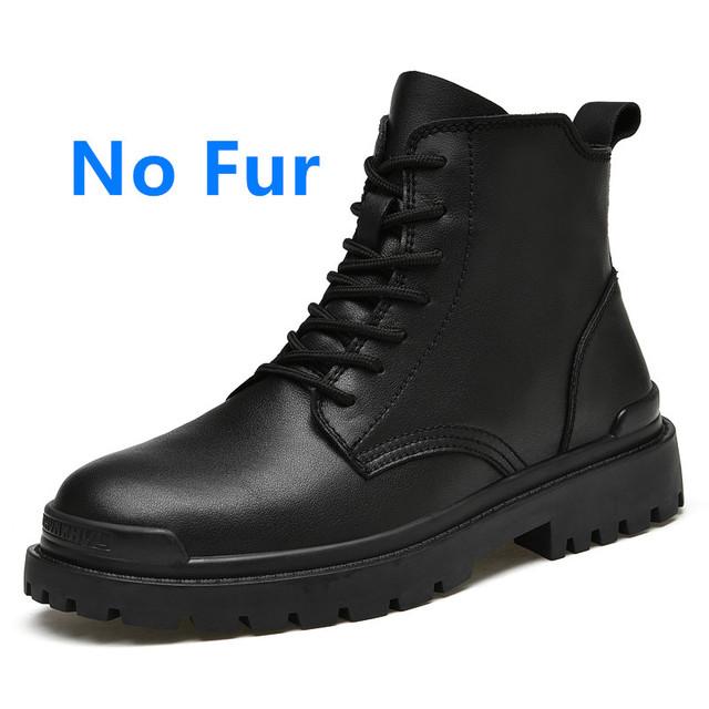 Fashion Men Boots  Genuine Leather Ankle Boots Outdoor Casual Comfortable Motorcycle Shoes Classic Big Size 38 -48 Man Shoes
