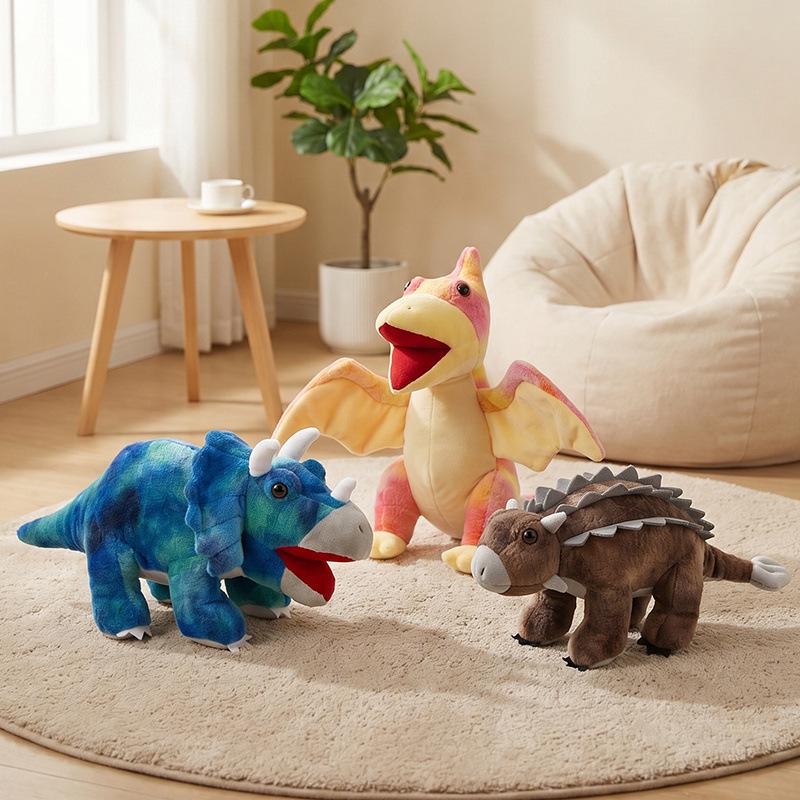 Dinosaur Plush Toys: Tyrannosaurus, Triceratops, Velociraptor & Ankylosaurus for Boys
