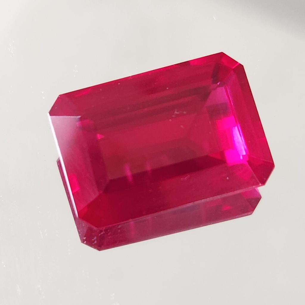 34.60 Ct Heated CERTIFIED Red Ruby Stunning Emerald Cut Loose Gemstone