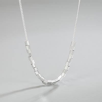 925 Sterling Silber Kleine Quadratische Halskette Weibliche Sommer Licht Luxus Nische Design Einfache Dekoration Alles Schlüsselbein Kette