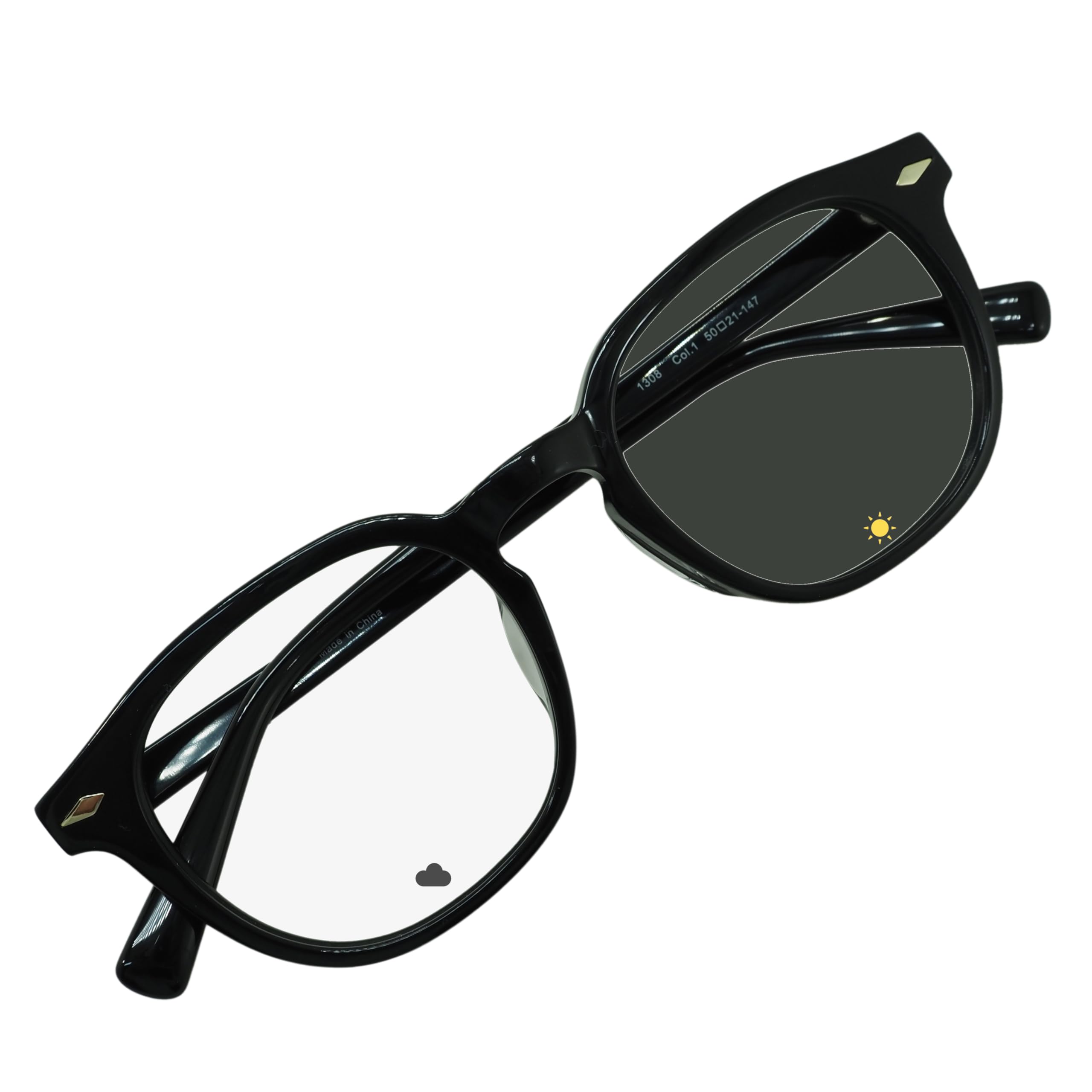 

1308 Фотохромные солнцезащитные очки с видимым светом, блокирующие синий свет, затемняющиеся, фотохромные, классические, с цельной оправой, стильная защита от УФ-лучей [OTC.web] (С-1