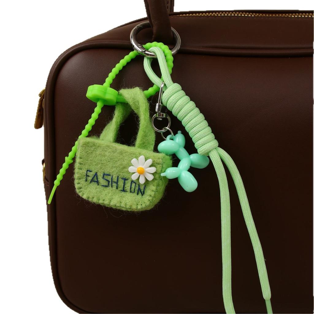 Ins wind wool felt mini bag cute balloon dog braided rope bag pendant versatile keychain car hanging
