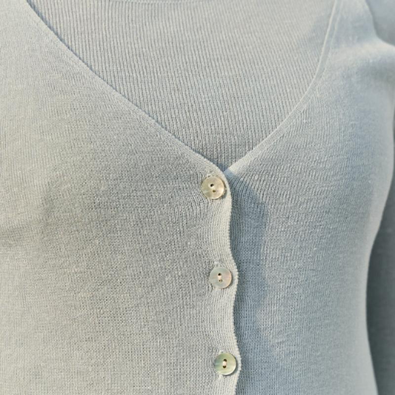 Maxza Button Up Bustier Layered Knit Set Zf03qk007na