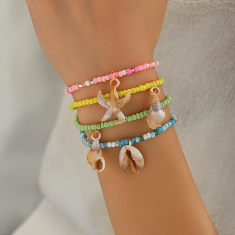 Bohemian rice bead bracelet shell jewelry female starfish bracelet niche high-end light luxury jewelry