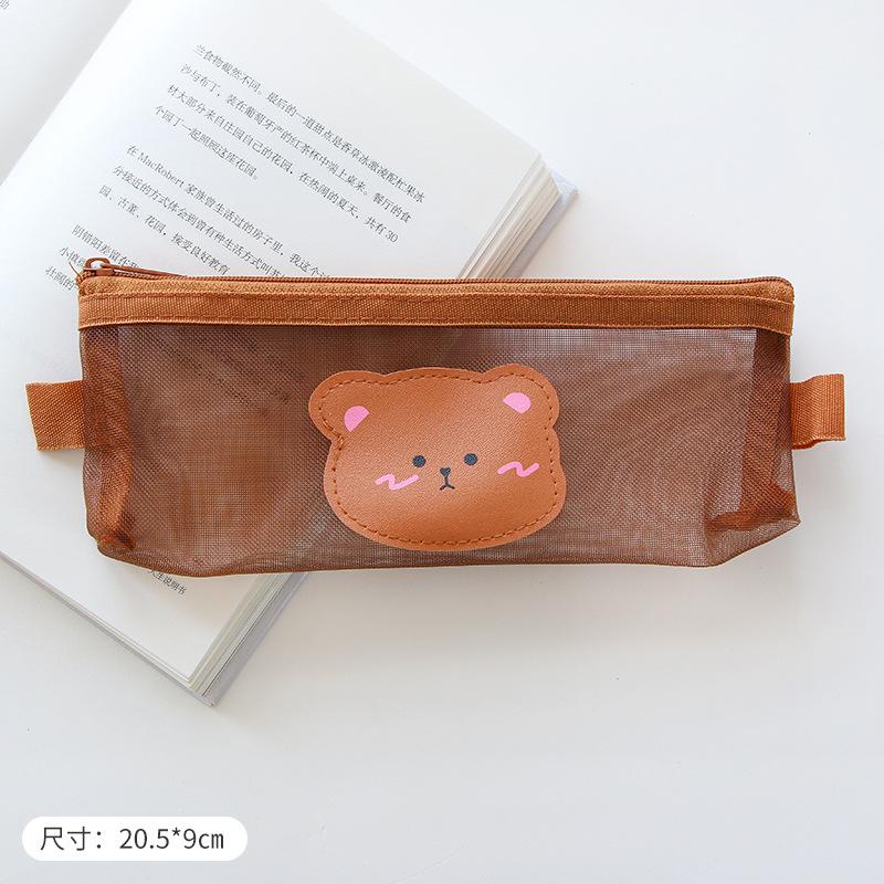 

Cute Carton Bear Pencil Case Pencil Bag Office Pen Pouch Student Stationery Box School Supplies Women Girls Cosmetic Storage Bag