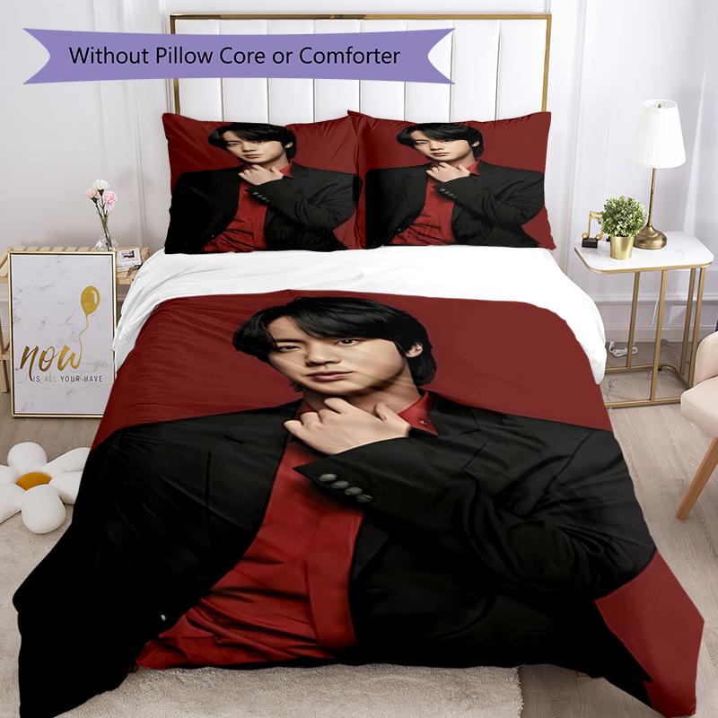 3pcs Jin Singer Pattern Bedding Set Duvet Cover Set Includes Duvet Cover &pillowcases, Perfect All Season Bedroom Decoration & Gift