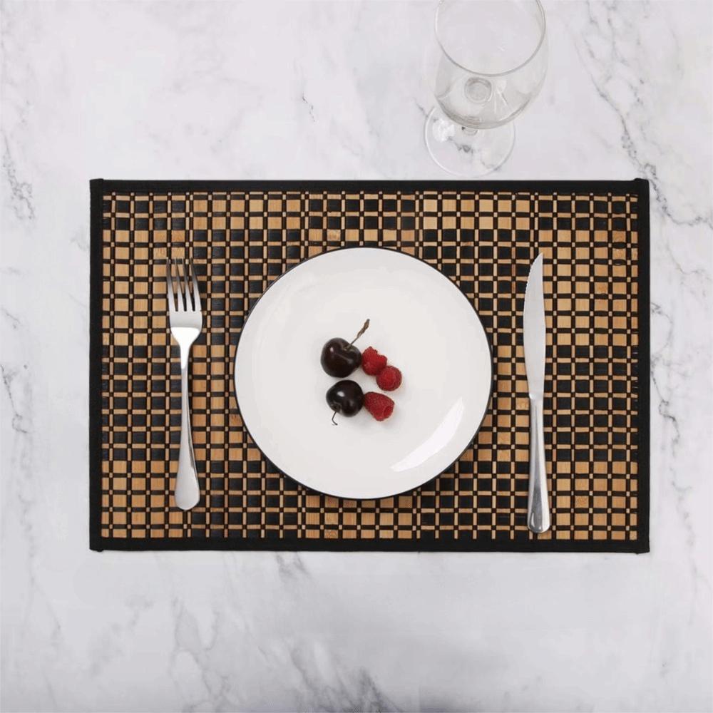 2PCS Stain-Resistant Dining Table Mat Rectangular Heat-insulating Pad Tea Table Mat Restaurant