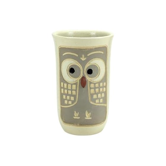 Tori Shigaraki Ware White Owl Umbrella Stand UM35-001