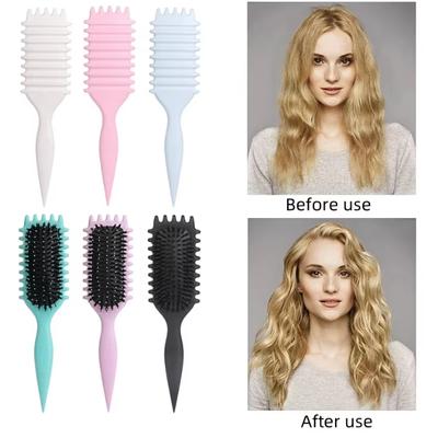 Multifunktionale Kopfhautmassage und antistatische fluffige Haarbürste Frisurwerkzeuge Hohl geformter Lockenkamm Damen