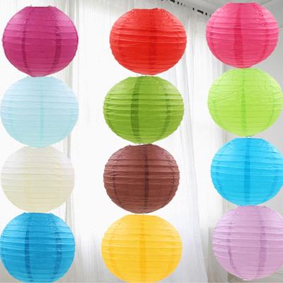 Home Decor DIY Mid Autumn Festive Lanterns Paper Lamp Ball Hanging Lanterns Round Paper Lanterns