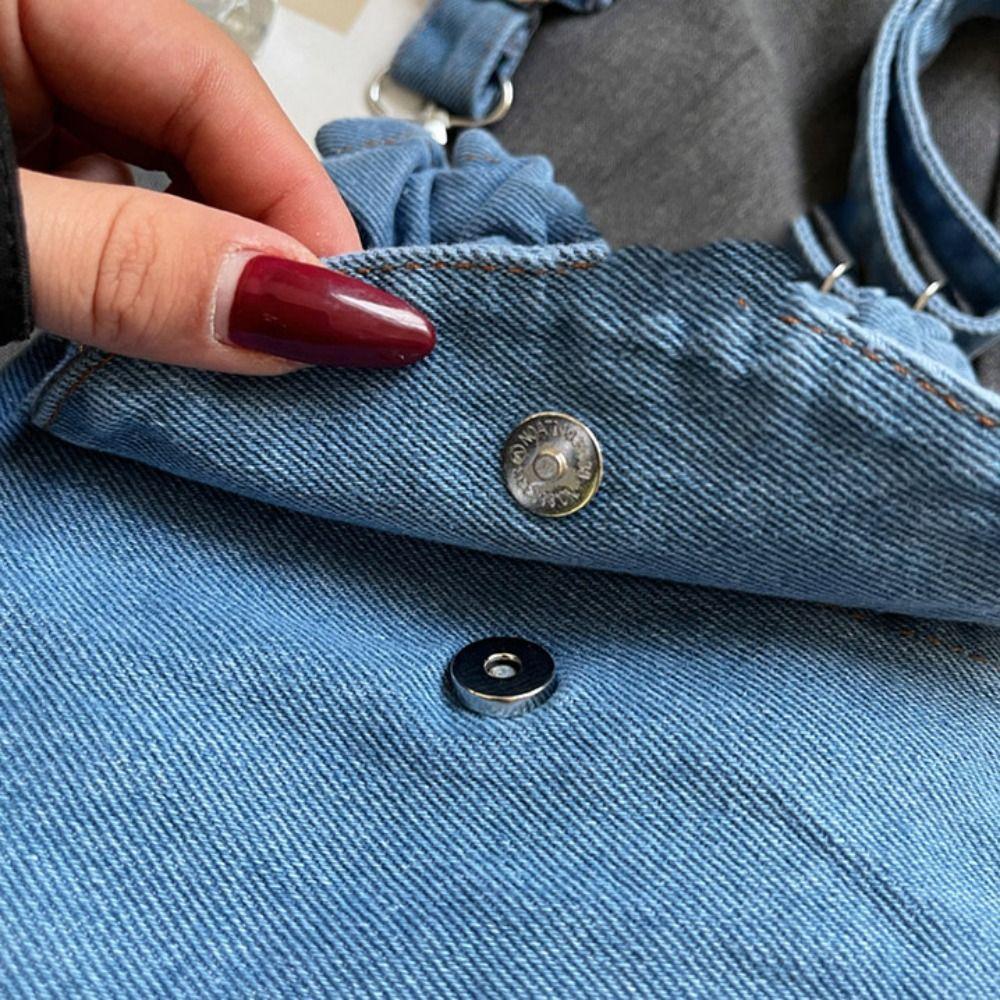 Umhängetasche Kordelzug Beuteltasche Koreanischer Stil Handytasche Retro Denim Umhängetasche Damen
