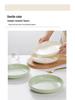 Milky White & Green Ceramic Deep Soup Plate, Microwaveable - Creative Round Tableware.
