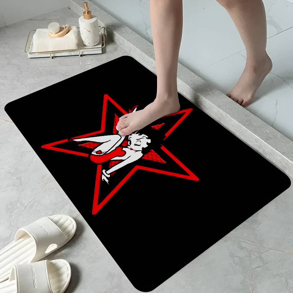 Cute B-betty B-boop Floor Mat INS Style Soft Bedroom Floor House Laundry Room Mat Anti-skid Household Carpets