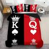 King Queen'S Crown 3D Print Quilt Cover Black Red Color Match Couple Style Bedding Set Home Soft Textiles Duvet Cover Pillowcase
