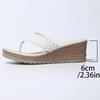 Fashion Women Fashion Flip-Flops Woven Band Wedge Shoes for Women Summer Thick Sole Beach Slippers Woman Lightweight Clip Toe Sandals