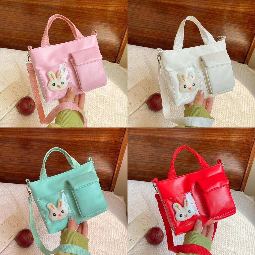 Adorable Mini Shoulder Bag For Kids With Cute Cartoon Rabbit Design In Pink And White