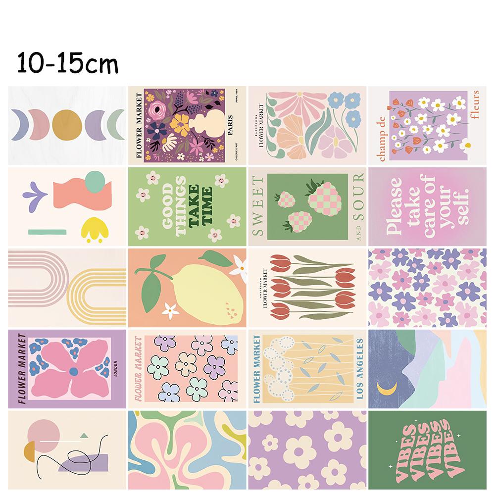 

20PCS Vintage Danish Pastel Poster Sticker Album Cards DIY Room Props Stickers Photocards Wall Room Nostalgia Wall Decoration