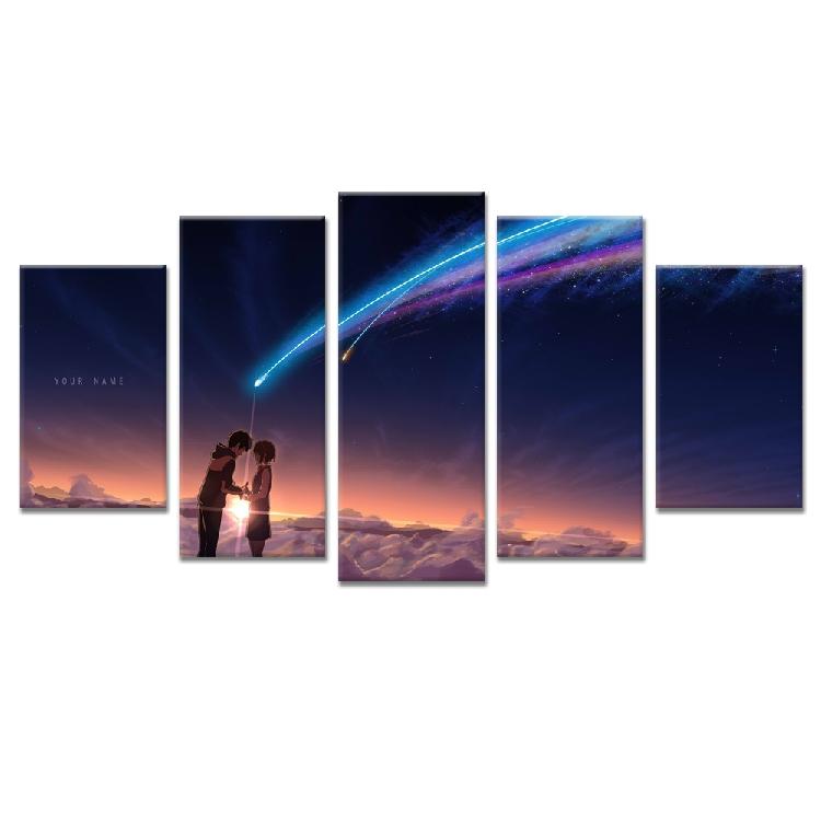 

Ваше имя Kimi no na wa Japan Anime Kids Boys Gift 5 шт. Cuadros Wall Art Canvas HD Плакаты Картины Домашний декор фотографии 20x35 20x45 20x55cm