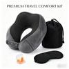 U-shaped Memory Foam Neck Pillow, Soft Travel Pillow, Massage Neck Pillow, Sleep Airplane Pillow with Eye Mask and Earplugs