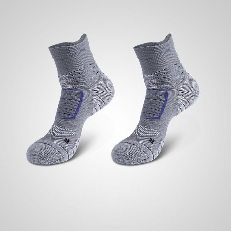 Men's Thickened Terry Outdoor Sports Socks: Sweat-Absorbent, Breathable, Shock-Absorbing, Mid-Calf for Hiking, Running, and Marathon.
