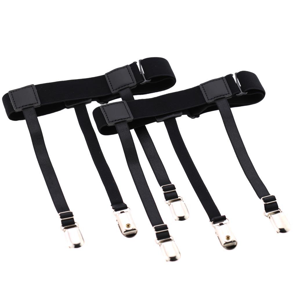 

Мужская и женская официальная одежда: Эластичные подвязки для рубашки против морщин с нескользящими зажимами