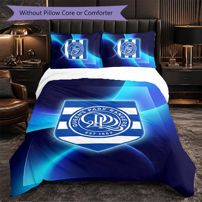 Queens Park Rangers Football Set Biancheria da Letto 3 Pezzi Morbido Copripiumino con Federe Set Decorazione Camera da Letto per la Casa