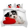 Dog and Cat Duvet Cover Cute Cartoon Puppy Animal Design Bedding Set Lovely Kitty Double Queen King Size Polyester Qulit Cover