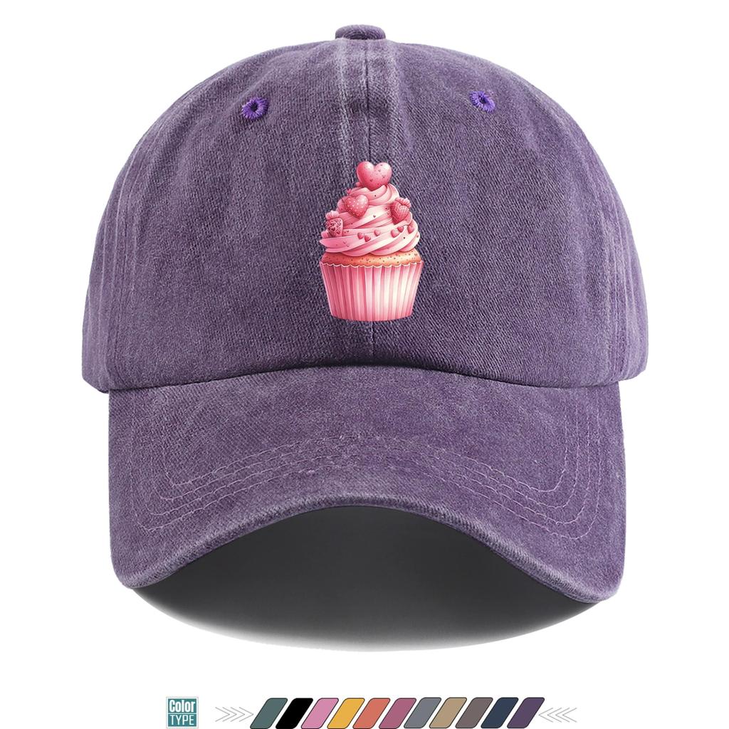 pc RoUnisextic Sweet Cupcake Print Trucker Hat Comfortable Breathable Fashionable Beautiful Cartoon Game Black Classic Papa Hat Mo