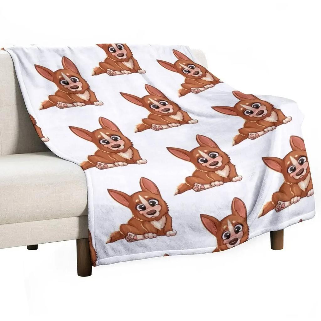 Cute funny corgi Throw Blanket Decorative Sofa Beach Furrys Shaggy for babies wednesday Blankets