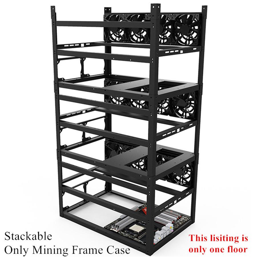 Stackable For ETH BTC Ethereum 6/8GPU Open Air Mining Rig Frame Case Computer Crypto Coin