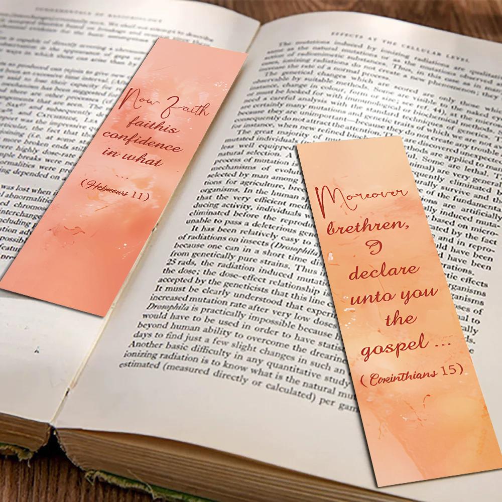 30PCS Watercolor Bible Cards Bookmark Home Decorative Students Stationary Labeled Design DIY Gift Community Creative Bookmarks