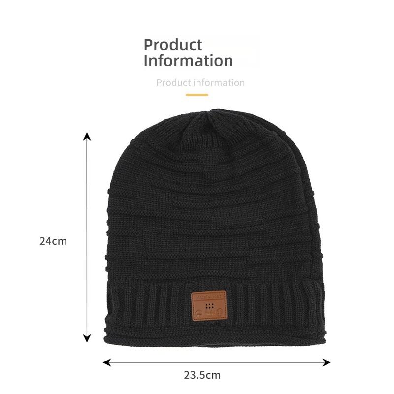 Wireless Bluetooth Beanie Hat, Waterproof Stereo Headphones Hat, 20M Transmission Range, 4 Hours Battery Life, Winter Warm Accessory