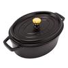 Staub Pico Cocotte Black a Stylish Enamel Pot with Also a Stylish and Kitchen Oval, 27cm, (1102725), Handles. Available Pot, Pan, Utensils.