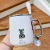 Mug with Lid Spoon Ceramic Cup for Women Home Couple Water Cup Office Coffee Cup for Boys Tea Cup High Appearance