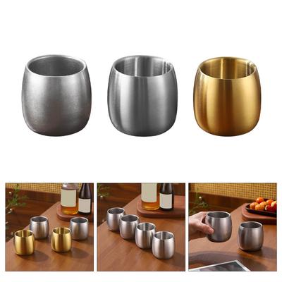 Juego de 2 Tazas para Beber de Acero Inoxidable Tazas de Café Vasos de Doble Pared Apilables Vajilla para Picnics y Senderismo