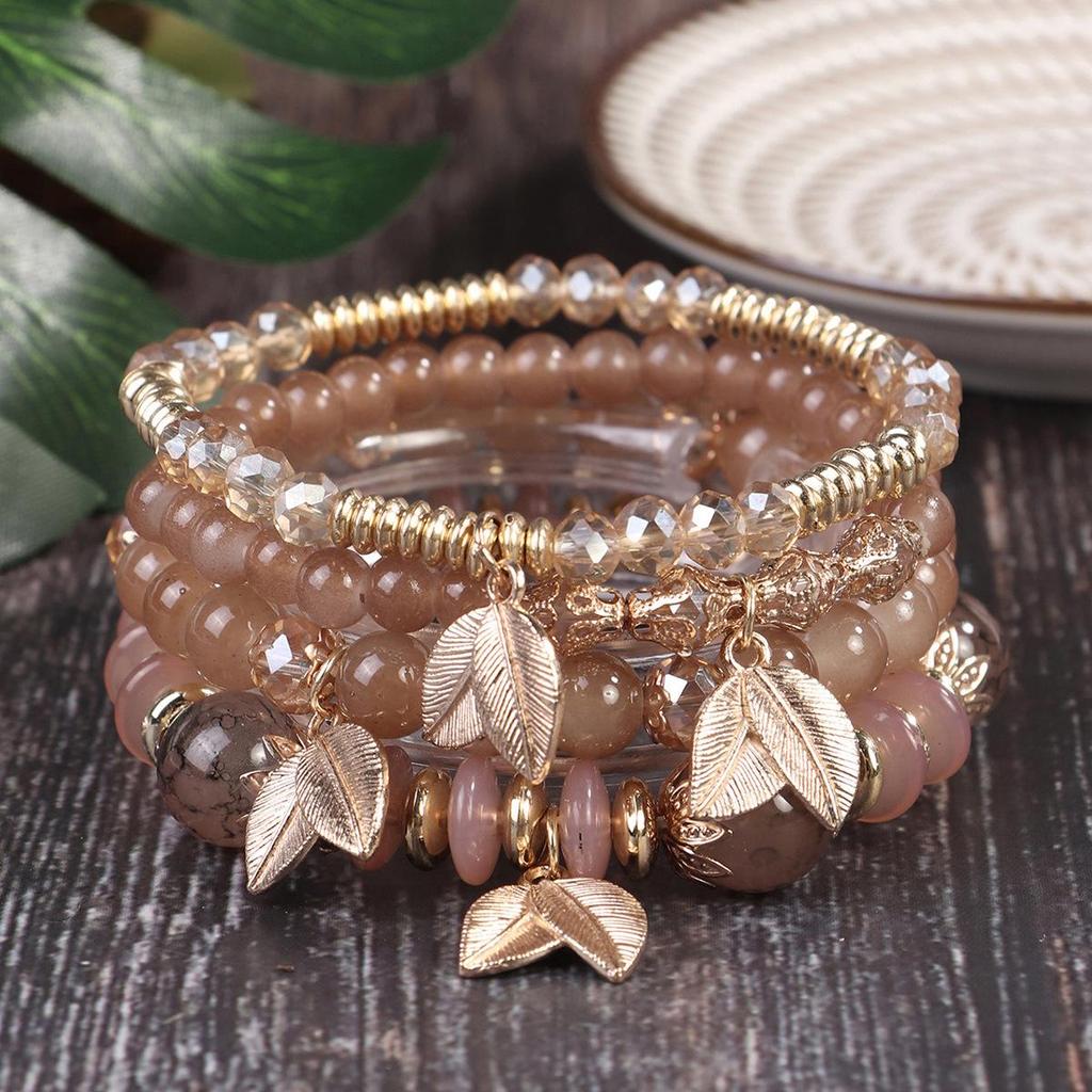 Bohemian Multilayer Beaded Wings Bracelet with Niche Design