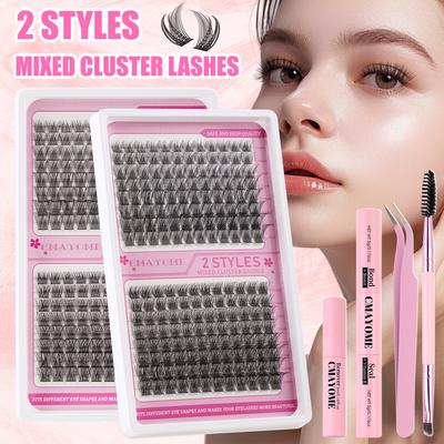 10-16Mm Eyelashes C Curvature Dense Curl Diy Segmented Grafting Single Cluster False Eyelash Set