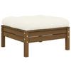 2 Seater Garden Sofa with Cream Cushions Solid Pine Wood