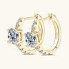 1CT Luxury Texture Ear Buckles S925 Silver Moissanite Earrings Elegant Temperament Women Jewelry Ideal Birthday Present
