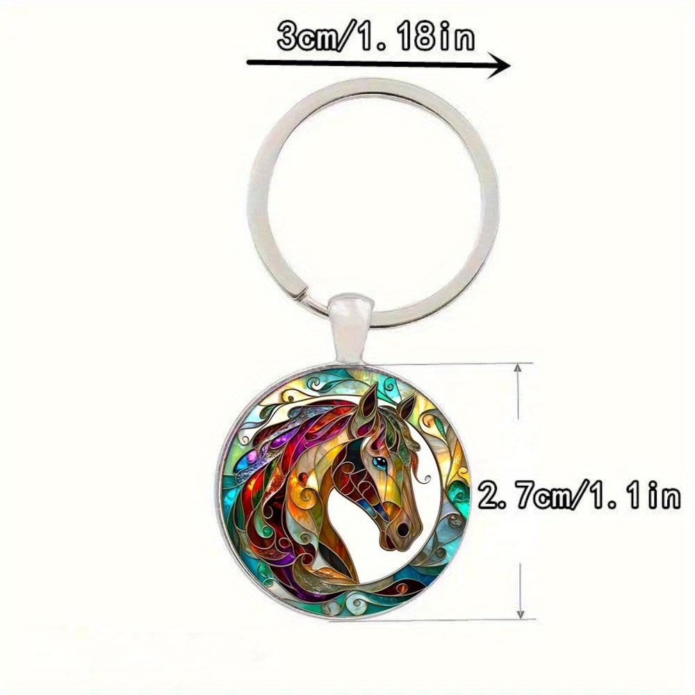 Cross-Border Horse Pattern Keychain - Colorful Pendant for Bags & Cars