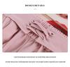 Women's Pink Ice Silk Wide-Leg Pants: Summer Thin High Waist, Straight-Leg Casual Style for Spring and Autumn