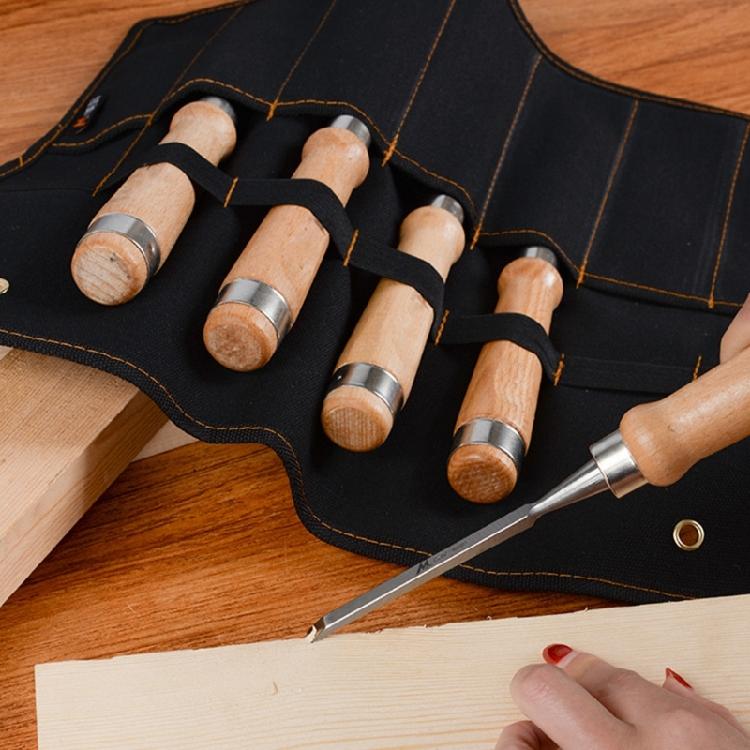 Tool Roll Heavy Duty Canvas Small Tool Bag Tool Pouch for Chisels Hammer Gouges Toolr For Cutter Hammer Gouges