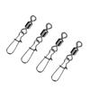 50PCS Fishing Bearing Rolling Swivel Solid Ring Squid Jig Lure Swivels Fishing Connector Snap Accessories Stainless Steel