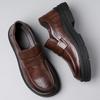 Fashion Classic Brand Men's Thick Soled Loafers Retro Brown Office Business Work Shoes Men's Banquet Formal Shoes Height Increasing
