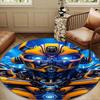 Car Robots Battle Round Rug for Livingroom,Bedroom, Palyroom, Chair Rug, Area Rug, Circle Carpet, Large Size Decor Fan Christmas Gift