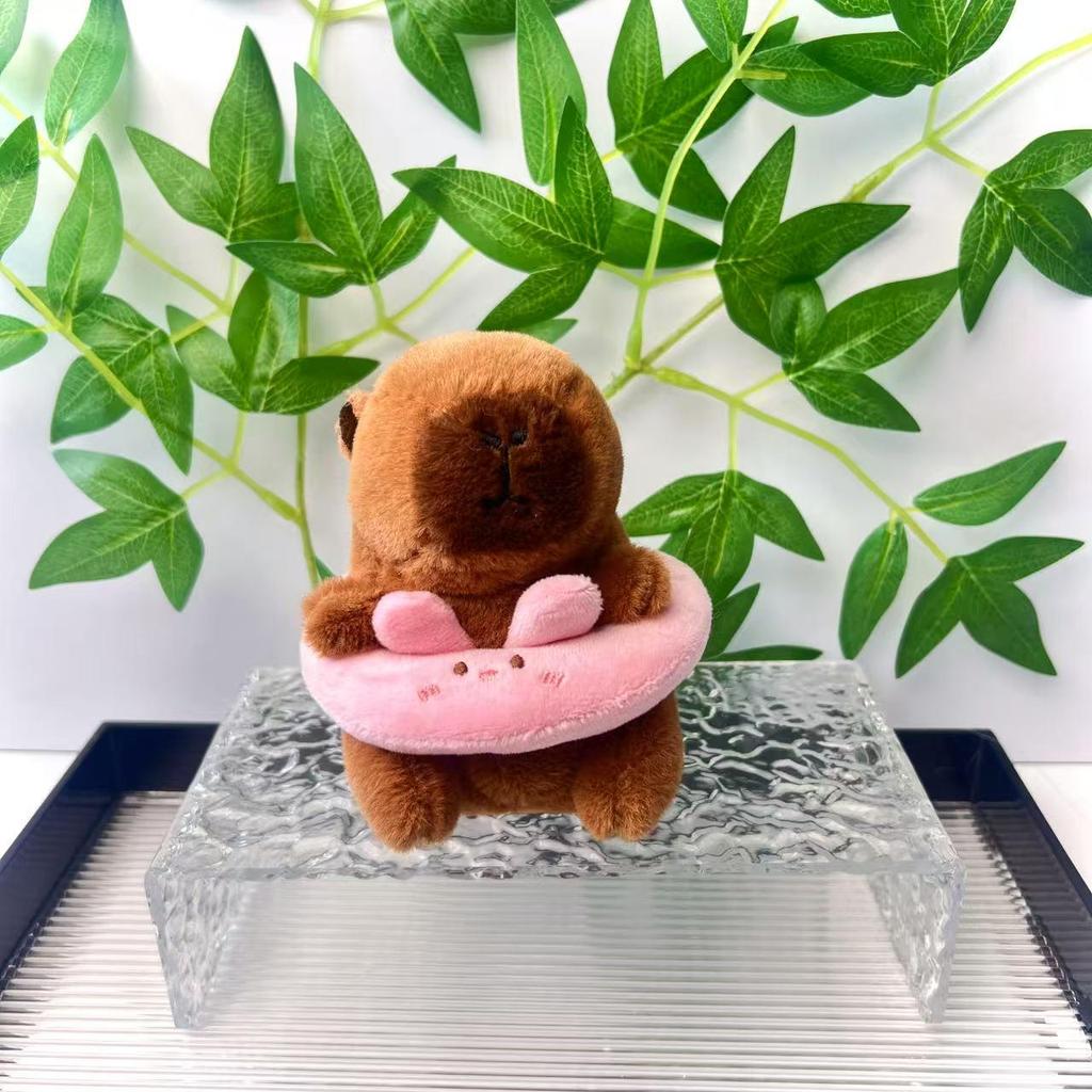 Capybara Swimming Ring Plush Toy & Keychain Doll - Stuffed Animal Birthday Gift Pendant