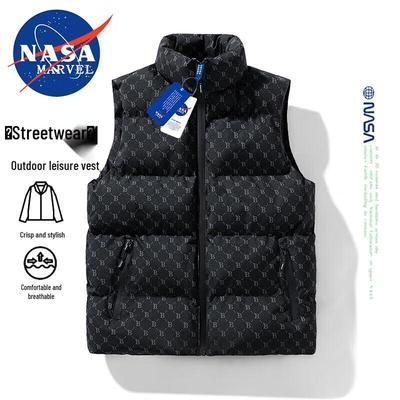 NASA MARVEL Men's Stand-Collar Padded Vest Jacket