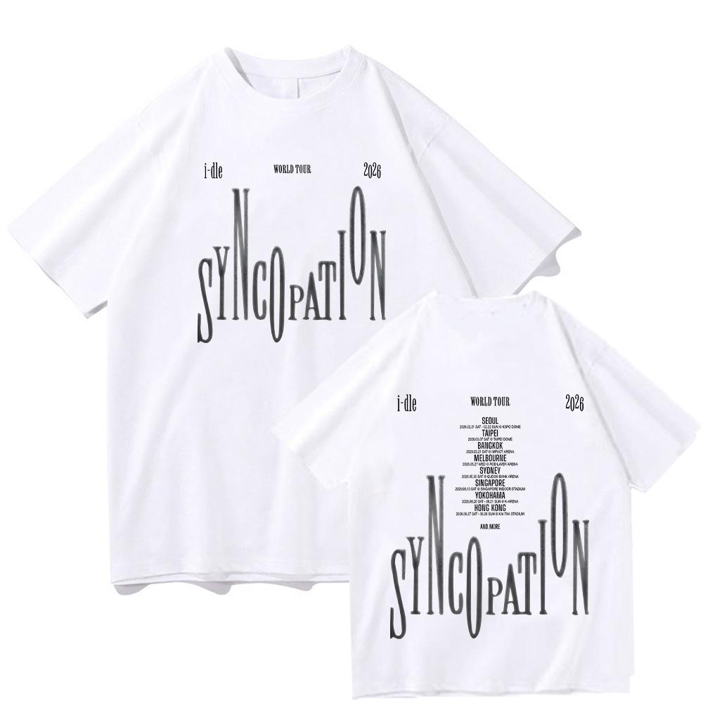 I-DLE Syncopation World Tour 2026 T Shirts GIDLE Kpop Korean Style Tee Shirt (G)i-dle New Casual Y2K Tees Unisex Cotton Clothes