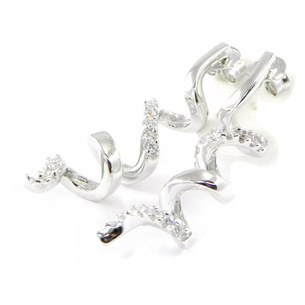 

Les Trésors De Lily [F6170] - Серебряно-белые серьги Goddess (родий) - 30x10 мм