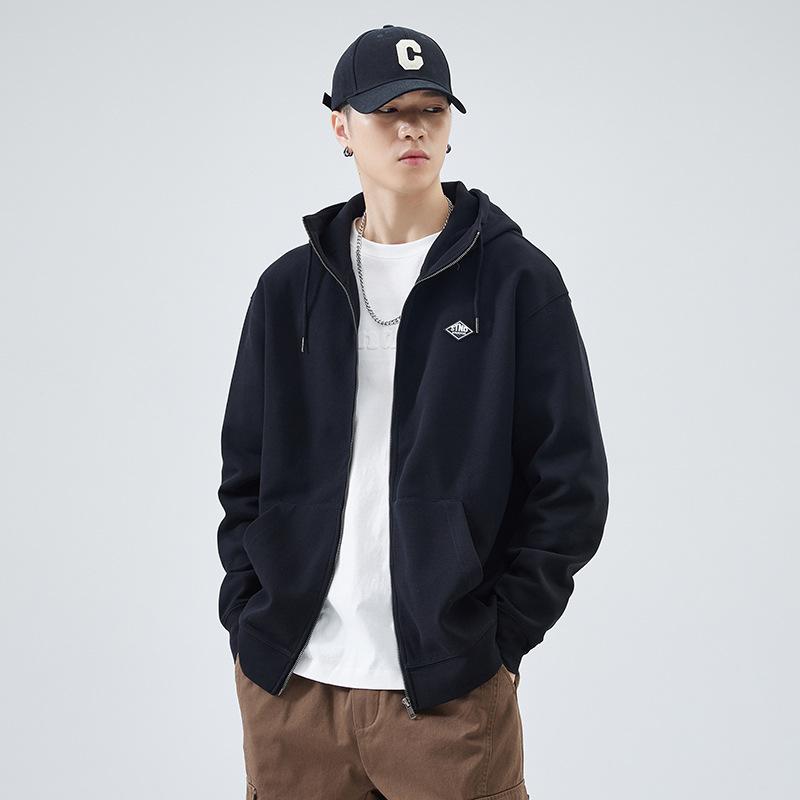 

Спортивный свитер мужской весна-осень High Street Trendy Brand American Retro Heavy Hooded Mulberry Кардиган Куртка 4XL чёрный